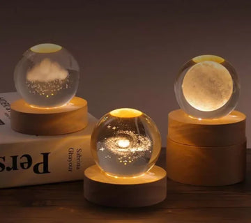 Crystal Galaxy LED Light Globe – Illuminated Solar System & Planetarium Decor