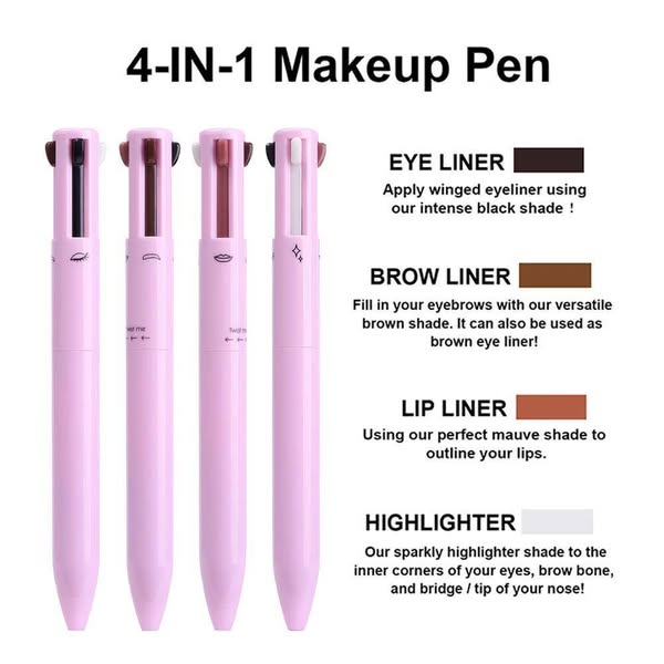 4-in-1 Makeup Pen – All-in-One Beauty Tool for Effortless Glam